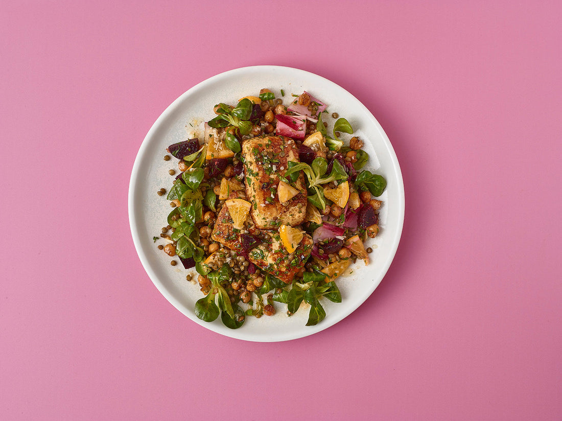 Crispy Halloumi, Chickpea & Orange Salad